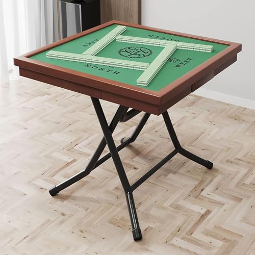 Gvqng Mahjong-Tisch, 4 Spieler Klappbarer Mahjong-Tisch, Tragbares Brettspiel Domino-Tisch Mit Getränkehaltern, Mahjong-Tisch aus Holz, Klappbarer Kartentisch mit Schublade,80 * 80cm von Gvqng