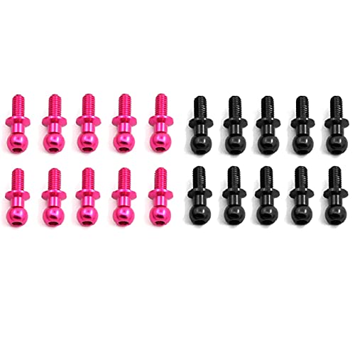 Gvvsjgdbis 20 Stück M3 Metall-Sechskant-Kugelschrauben für TT01 TT02 D5 1/10 RC Drift Auto Ersatzteile Universal, Rosa und Schwarz Gvvsjgdbis 20 Stück M3 Metall-Sechskant-Kugelschrauben für TT01 TT02 D5 1/10 RC Drift Auto Ersatzteile Universal, Rosa und Schwarz von Gvvsjgdbis