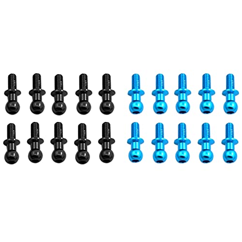 Gvvsjgdbis 20 Stück M3 Metall-Sechskant-Kugelschrauben für TT01 TT02 D5 1/10 RC Drift Autoteile, 10 Stück blau und 10 Stück schwarz Gvvsjgdbis 20 Stück M3 Metall-Sechskant-Kugelschrauben für TT01 TT02 D5 1/10 RC Drift Autoteile, 10 Stück blau und 10 Stück schwarz von Gvvsjgdbis