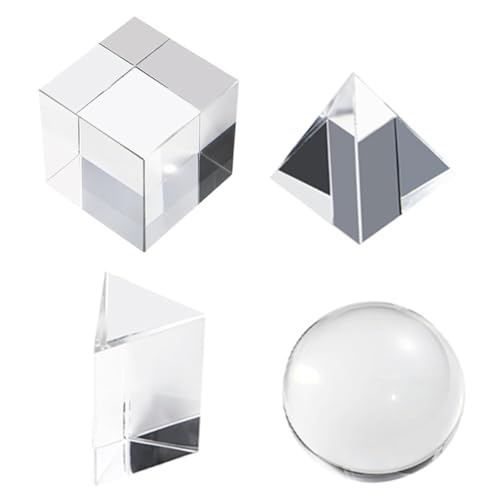 Gvvsjgdbis Optisches Kristall-Fotografie-Prismen-Set, inklusive Kristallkugel, Würfel, Dreiecksprisma, Pyramide, Lehrzubehör, 4 Stück Gvvsjgdbis Optisches Kristall-Fotografie-Prismen-Set, inklusive Kristallkugel, Würfel, Dreiecksprisma, Pyramide, Lehrzubehör, 4 Stück von Gvvsjgdbis