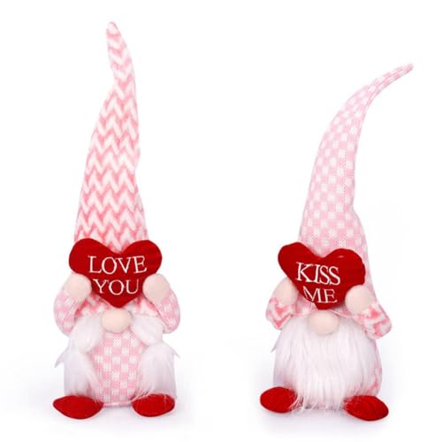 Gvvsjgdbis Valentinstag-Zwerge, Dekorationen, Rosafarbener Zwerg für Zuhause, Valentinstag, Abgestuftes Tablett- Gvvsjgdbis Valentinstag-Zwerge, Dekorationen, Rosafarbener Zwerg für Zuhause, Valentinstag, Abgestuftes Tablett- von Gvvsjgdbis