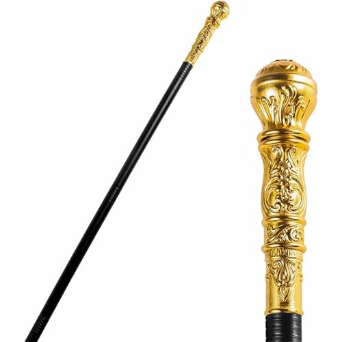 Gwezmxs Gehstock Fasching, Zepter Kostüm Accessoire für Karneval, Cosplay, Halloween, Golden - 84cm Gwezmxs Gehstock Fasching, Zepter Kostüm Accessoire für Karneval, Cosplay, Halloween, Golden - 84cm von Gwezmxs