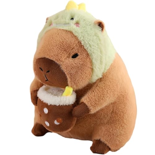Gwezmxs Capybara Plüschtier, Kabibara Kuscheltiere mit Süße Dino-Kopfzierde‌, für Kinder Home Deko, 23 x 16 x 30 cm von Gwezmxs