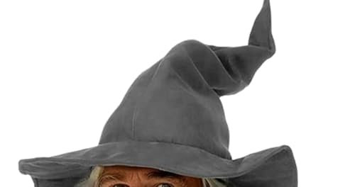 Gwezmxs Zaubererhut mit Gebogener Unisex, Hexer-Cosplay/Halloween Party Dressing Zubehör für Erwachsene, Grau Gwezmxs Zaubererhut mit Gebogener Unisex, Hexer-Cosplay/Halloween Party Dressing Zubehör für Erwachsene, Grau von Gwezmxs