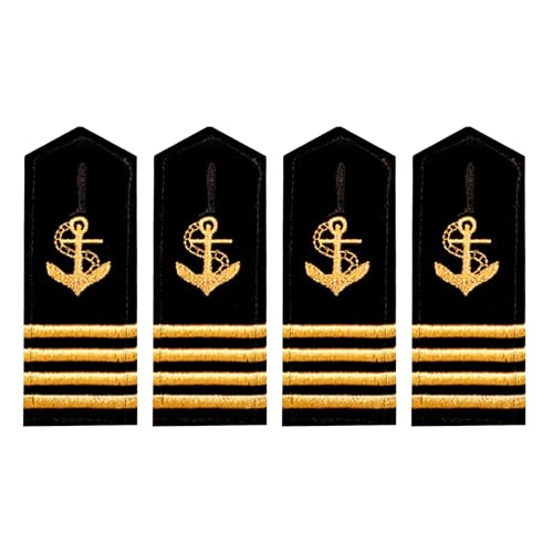 Gwezmxs Schulterklappen Kapitän Gold, Epauletten Marine Kostüm Zubehör Mit Goldanker für Cosplay, 4 Stück Gwezmxs Schulterklappen Kapitän Gold, Epauletten Marine Kostüm Zubehör Mit Goldanker für Cosplay, 4 Stück von Gwezmxs