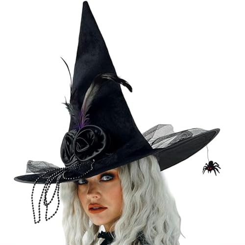 Gwezmxs Zaubererhut mit Gebogener Unisex, Hexer-Cosplay/Halloween Party Dressing Zubehör für Erwachsene, Schwarz Gwezmxs Zaubererhut mit Gebogener Unisex, Hexer-Cosplay/Halloween Party Dressing Zubehör für Erwachsene, Schwarz von Gwezmxs
