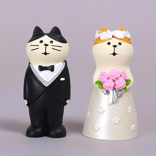 Gwindrise Hochzeitskatzenfiguren-Set – Mini-Paar und Braut, entzückende Hochzeitsgeschenke für Katzenliebhaber, Jubiläumskuchenaufsatz, Dekoration, Kunstharz-Kitty-Statuen, Tischdekoration Gwindrise Hochzeitskatzenfiguren-Set – Mini-Paar und Braut, entzückende Hochzeitsgeschenke für Katzenliebhaber, Jubiläumskuchenaufsatz, Dekoration, Kunstharz-Kitty-Statuen, Tischdekoration von Gwindrise