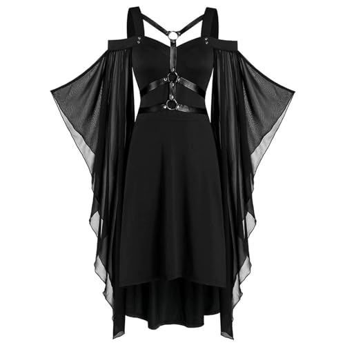 Gwnauz Halloween Kostüm Damen Gothic Kleid KurzMittelalter Gebundene Taille Kleider Erwachsene Vampir Schwarz Kleid Renaissance Gotisch Minikleid Trompetenärmel Kleid Schwarz für Halloween Karneval Gwnauz Halloween Kostüm Damen Gothic Kleid KurzMittelalter Gebundene Taille Kleider Erwachsene Vampir Schwarz Kleid Renaissance Gotisch Minikleid Trompetenärmel Kleid Schwarz für Halloween Karneval von Gwnauz