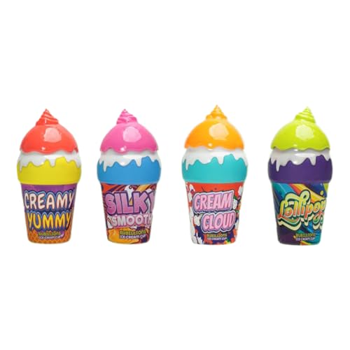 4 Stück Seifenblasen Set Für Kinder Eiscreme Seifenblasen-Flaschen Mit Zauberstabs, Auslaufsichere Seifenblasenflüssigkeit Nachfüllflasche Seifenblasenwasser Für Draußen 6x6x10 cm von Gwtdtoad