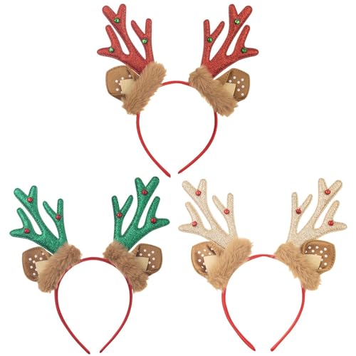 Gwtdtoad 3 Stück Rentier Geweih Stirnband Weihnachts Hirsch Geweih Stirnband Aus Filz Tierohren Stirnband Haarreifen Für Weihnachts Kopfschmuck, Feiertags-Party-Make-up, Plüsch-Stirnband Gwtdtoad 3 Stück Rentier Geweih Stirnband Weihnachts Hirsch Geweih Stirnband Aus Filz Tierohren Stirnband Haarreifen Für Weihnachts Kopfschmuck, Feiertags-Party-Make-up, Plüsch-Stirnband von Gwtdtoad