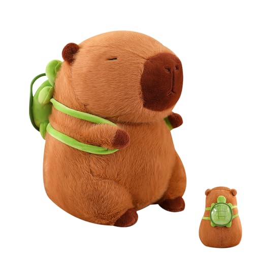 GxDxmBd 25 cm Kapibara-Plüschtier, niedliches Kapibara-Kuscheltier mit Schildkrötenrucksack, realistisches Kapibara-Plüschmodell, ideal für Kinder und Innendekoration GxDxmBd 25 cm Kapibara-Plüschtier, niedliches Kapibara-Kuscheltier mit Schildkrötenrucksack, realistisches Kapibara-Plüschmodell, ideal für Kinder und Innendekoration von GxDxmBd