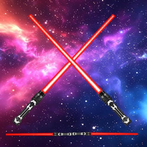 GxDxmBd Laserschwert,Laserschwert Kinder,Doppelklingen Laserschwert,2 in 1 Lichtschwert,Star Wars Lichtschwert,Duell Lichtschwerter,für Parteien Cosplay und Geburtstagsgeschenke (A) von GxDxmBd