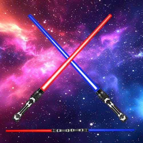 GxDxmBd Laserschwert,Laserschwert Kinder,Doppelklingen Laserschwert,2 in 1 Lichtschwert,Star Wars Lichtschwert,Duell Lichtschwerter,für Parteien Cosplay und Geburtstagsgeschenke (C) von GxDxmBd