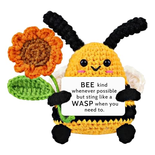 Gxdamxz Biene Kuscheltier, Gehäkelte Tiere Mini mit BEE Happy-Karte, Geschenk zur Positiven Emotionalen Unterstützung Gxdamxz Biene Kuscheltier, Gehäkelte Tiere Mini mit BEE Happy-Karte, Geschenk zur Positiven Emotionalen Unterstützung von Gxdamxz
