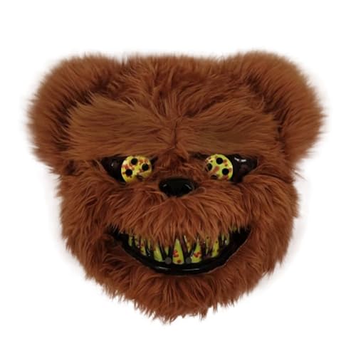Gxdamxz Horror Maske, Gruselige Halloween Masken Pelzige Braunbär für Halloween Karnevalsparty Cosplay, Unisex Gxdamxz Horror Maske, Gruselige Halloween Masken Pelzige Braunbär für Halloween Karnevalsparty Cosplay, Unisex von Gxdamxz