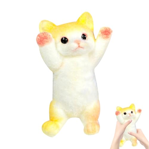 Gxdamxz Squishy Katze, Niedlich Quetsch Stress-Relief-Spielzeug, Dehnbar Weiche, Gelb - 13x7cm von Gxdamxz