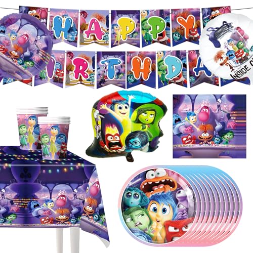 45Pcs Partygeschirr Geburtstagsdeko, In-side Out Geburtstag Partygeschirr Set mit Pappteller Tassen Servietten Tischdecke Luftballons Happy Birthday Banner, Kindergeburtstag Geschirr Tischdeko 45Pcs Partygeschirr Geburtstagsdeko, In-side Out Geburtstag Partygeschirr Set mit Pappteller Tassen Servietten Tischdecke Luftballons Happy Birthday Banner, Kindergeburtstag Geschirr Tischdeko von Gxhong
