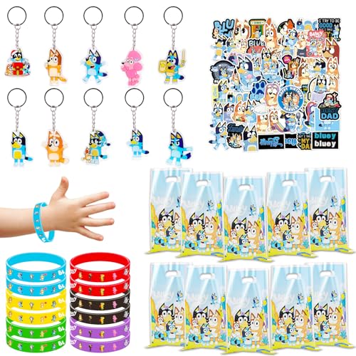 82Pcs Blue Party Mitgebsel Set, Blue Mitgebsel Geburtstag, 12 Silikonarmbänder, 10 Schlüsselanhänger, 10 Geschenktüte, 50 Aufkleber, Kinder Party Kleine Geschenke Give Aways 82Pcs Blue Party Mitgebsel Set, Blue Mitgebsel Geburtstag, 12 Silikonarmbänder, 10 Schlüsselanhänger, 10 Geschenktüte, 50 Aufkleber, Kinder Party Kleine Geschenke Give Aways von Gxhong