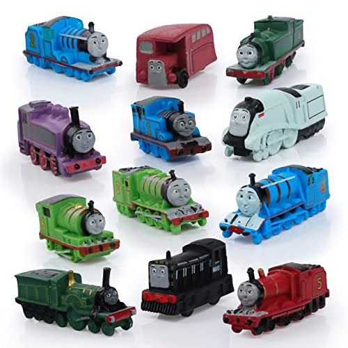 Gxhong 12 Stück Thomas & Friends Mini Figures Set, Thomas Figuren Spielzeug Kuchen Topper für Kinder Geburtstag Party Kuchen Dekoration Supplies von Gxhong