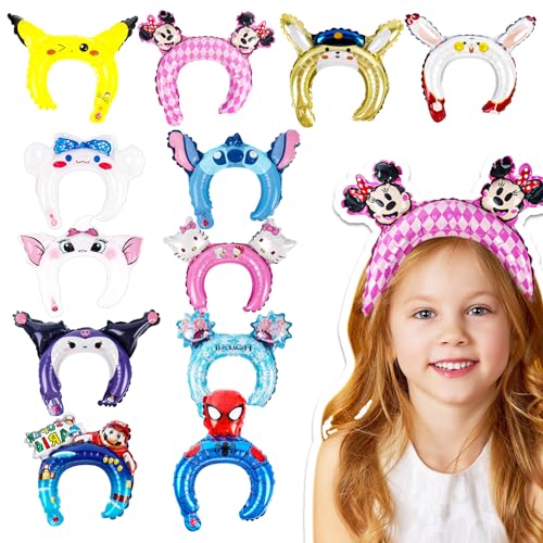 Gxhong 12 Stück Tier Ballon Stirnbänder, Aufblasbare Stirnbänder, Nette Folienballons mit Zeichentrickfiguren, Cartoon Tiere kinder Geschenk Kopfschmuck, für Kindergeburtstagsfeier Dekoration Gxhong 12 Stück Tier Ballon Stirnbänder, Aufblasbare Stirnbänder, Nette Folienballons mit Zeichentrickfiguren, Cartoon Tiere kinder Geschenk Kopfschmuck, für Kindergeburtstagsfeier Dekoration von Gxhong