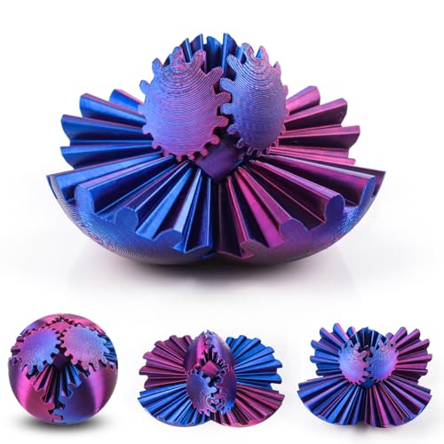 Gxhong 3D Gear Stressabbau, 3D Gear Ball, Gear Ball Fidget Toy, 3D gedruckte Kugel, Spin Zahnradball, Verwendet für Erwachsene und Kinder, um Stress und Angst zu lindern von Gxhong