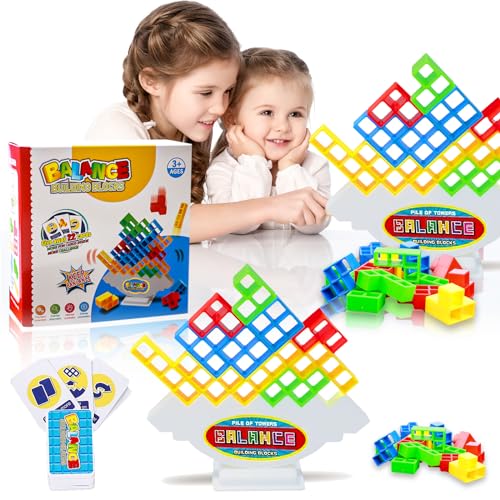Gxhong 48Pcs Tetris Lernspielzeug, Kinder Tetris Bauklötze, Puzzlespiele Balancing Spielzeug, Montessori Lernspiele, für Jungen Mädchen Geschenke Geburtstag Weihnachten Ostern von Gxhong