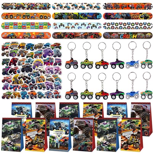 Gxhong 86Pcs Monstertruck Kindergeburtstag Party Mitgebsel, Monster Truck Themed Party Mitgebsel, Cartoon Geschenkbeutel Armband Schlüsselanhänger Aufkleber, für Monster Truck Gastgeschenk Gxhong 86Pcs Monstertruck Kindergeburtstag Party Mitgebsel, Monster Truck Themed Party Mitgebsel, Cartoon Geschenkbeutel Armband Schlüsselanhänger Aufkleber, für Monster Truck Gastgeschenk von Gxhong