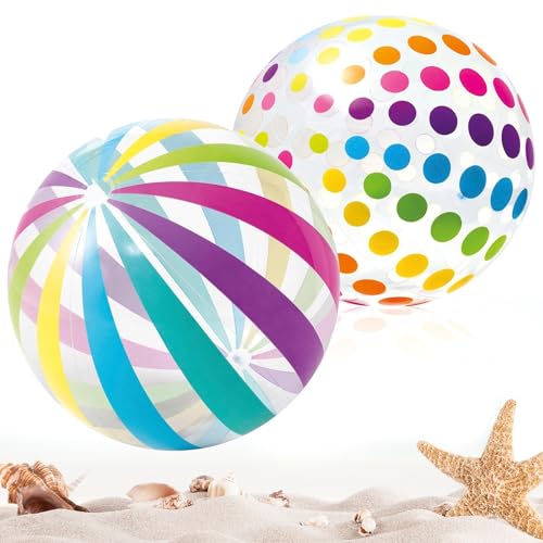 Gxhong Aufblasbarer Strandball, 40CM Bunte Aufblasbarer Ball Kinder, Inflatable Beach Ball, Wasserball für Jungen Mädchen Strand Wasser Spiele Spielzeug von Gxhong
