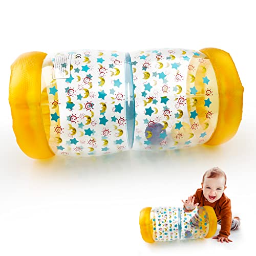 Gxhong Baby-Rolle, Krabbelrolle, Baby Krabbelspielzeug, krabbelhilfe Für Babys - aufblasbare Rolle fördert die Motorik und Koordination von Kindern, 42 x 22 x 22 cm, ab 6 Monaten, Gelb von Gxhong