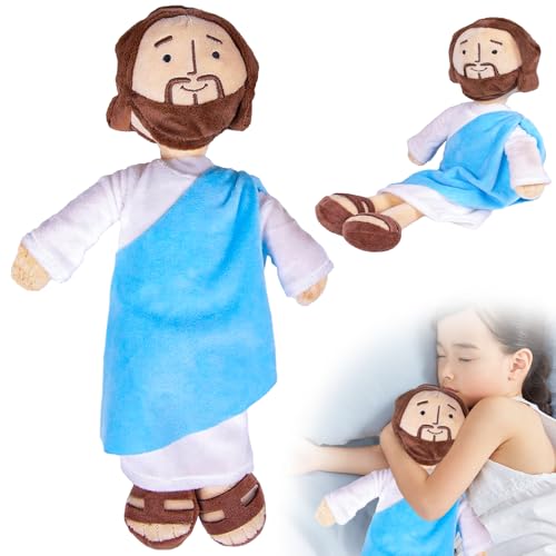 Gxhong Jesus Kuscheltier 32cm, Cartoon-Jesus-Puppe, Niedliches Plüschspielzeug zum Kuscheln und Spielen, Christliche Puppe für Kinder, Partyzubehör, Ostern, Weihnachten von Gxhong
