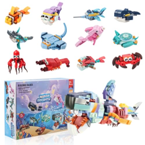 Meeresleben Bausteine Kinder Spielzeug - 12 IN 1 Block Set, Konstruktionsspielzeug Geschenke für Jungen Mädchen, Ostereier Gastgeschenke Meeresleben Bausteine Kinder Spielzeug - 12 IN 1 Block Set, Konstruktionsspielzeug Geschenke für Jungen Mädchen, Ostereier Gastgeschenke von Gxhong