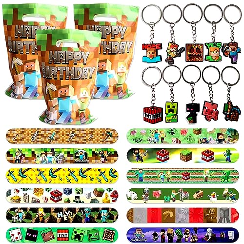 Videospiele Party Mitgebsel, Spiel Schlüsselanhänger, Partytüten, Spiel Armband Kinder, Gamer Spiel Gastgeschenke, Gamer Theme Party Zubehör Set, für Jungen Spiele Geburtstage Party Geschenke von Gxhong