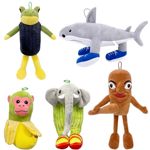 Gxlaihly 5 Stück Tung Tung Tungs Sahur Plüschtier, Tung Tung Tung Sahur Plush, Generisch Italian Brainrot Plüschtier,Soft Stuffed Animal Pillow Figure Doll Birthday Gifts for Adult Kids (5 PCS) von Gxlaihly