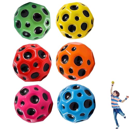 Gxlaihly 6 Stück Astro Jump Ball,Moon Ball,Hohe Springender Gummiball,7 cm Jump Ball,Space Jump Ball,Geeignet für Kinder und Erwachsene von Gxlaihly