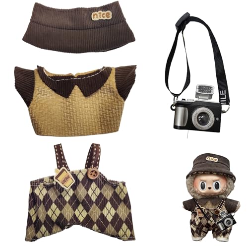 Gxlaihly Kleidung für Labub Puppe, Labubu Plüsch Puppenkleidung, Labubu Puppenkleidung, Kleidung für Labubu Puppe, Labubu Kleidung für 17 cm große Labubu Puppe (B19 (ohne Plüschspielzeug)) von Gxlaihly