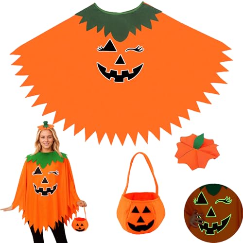 Gxlaihly Kostüm Kürbis, Erwachsene Kürbis Kostüm Anzug, mit Kürbiskorb und Hut, Halloween Kürbis Kostüm Erwachsener, leuchtet im Dunkeln, Ideal für Halloween Cosplay Party Kleidung (Erwachsene) Gxlaihly Kostüm Kürbis, Erwachsene Kürbis Kostüm Anzug, mit Kürbiskorb und Hut, Halloween Kürbis Kostüm Erwachsener, leuchtet im Dunkeln, Ideal für Halloween Cosplay Party Kleidung (Erwachsene) von Gxlaihly