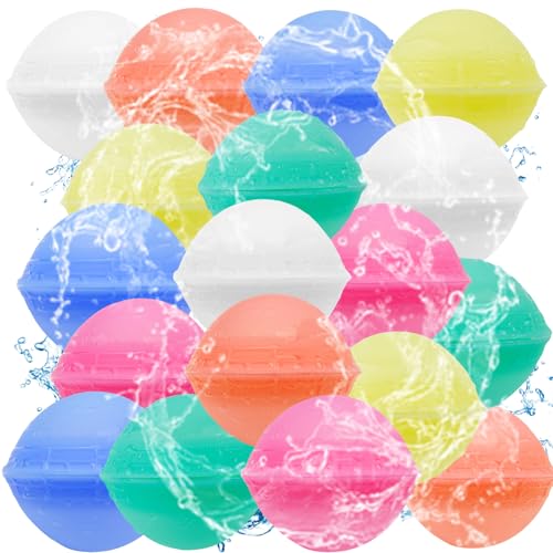 Gytera Wasserbomben Wiederverwendbar, Reusable Wasserballons Sommerspaß-Wasserspielzeug Pool Spielzeug für Party, Wasserpark, Familienspiel (18 Stück) von Gytera