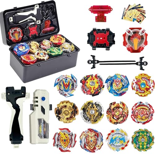Gytobytle 12er Bey Kampfkreisel mit Kasten Metal Fusion Blade Kreisel Set, mit Ton- und Lichtgriff Funke Launcher Gytobytle 12er Bey Kampfkreisel mit Kasten Metal Fusion Blade Kreisel Set, mit Ton- und Lichtgriff Funke Launcher von Gytobytle