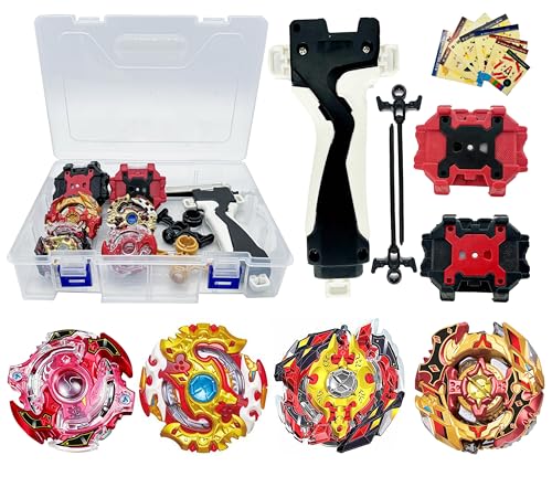 Gytobytle Spriggan 4er Bey Kampfkreisel mit Kasten Blade Kreisel Set, mit Launcher Griff Gytobytle Spriggan 4er Bey Kampfkreisel mit Kasten Blade Kreisel Set, mit Launcher Griff von Gytobytle