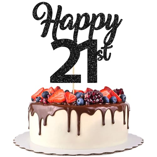 3 Stück Happy 21st Cake Toppers Black Glitter Number 21 Cake Picks Twenty One Birthday Cake Decorations for Cheers to 21 Years Old 21st Birthday Wedding Anniversary Party Supplies 3 Stück Happy 21st Cake Toppers Black Glitter Number 21 Cake Picks Twenty One Birthday Cake Decorations for Cheers to 21 Years Old 21st Birthday Wedding Anniversary Party Supplies von Gyufise