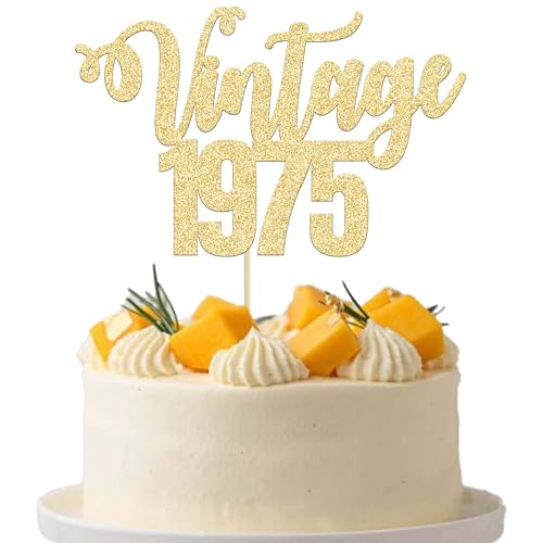 Gyufise 1 Packung Vintage 1975 Tortenaufsatz Gold Glitzer Happy 50th Birthday Kuchen Dekorationen für 50. Geburtstag Männer und Frauen Geburtstag 50 Fabulous and Happy Fifty Party Supplies Gyufise 1 Packung Vintage 1975 Tortenaufsatz Gold Glitzer Happy 50th Birthday Kuchen Dekorationen für 50. Geburtstag Männer und Frauen Geburtstag 50 Fabulous and Happy Fifty Party Supplies von Gyufise