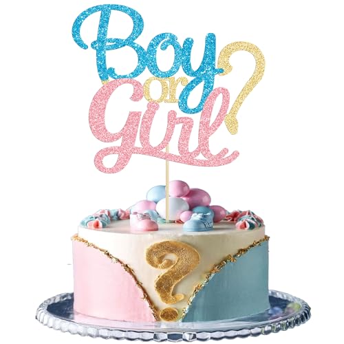 Gyufise 1 Packung glitzernder Tortenaufsatz für Jungen oder Mädchen, blau und rosa, glitzernd, für Babypartys, Party-Dekorationen Gyufise 1 Packung glitzernder Tortenaufsatz für Jungen oder Mädchen, blau und rosa, glitzernd, für Babypartys, Party-Dekorationen von Gyufise
