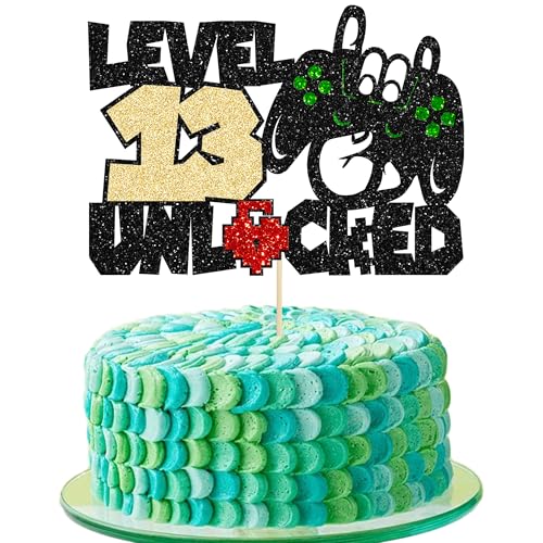 Gyufise 1 x Videospiel-Kuchenaufsatz zum 13. Geburtstag, Videospiel-Controller, Level 13 Gyufise 1 x Videospiel-Kuchenaufsatz zum 13. Geburtstag, Videospiel-Controller, Level 13 von Gyufise