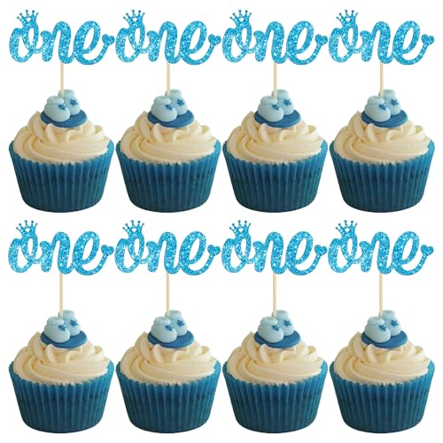 Gyufise 24 Stück 1 Cupcake-Topper Blau Glitzer Baby First Birthday Party Cupcake Food Picks Dekorationen für Babyparty Jungen Mädchen Kinder 1. Geburtstag Party Kuchen Dekorationen Zubehör Gyufise 24 Stück 1 Cupcake-Topper Blau Glitzer Baby First Birthday Party Cupcake Food Picks Dekorationen für Babyparty Jungen Mädchen Kinder 1. Geburtstag Party Kuchen Dekorationen Zubehör von Gyufise