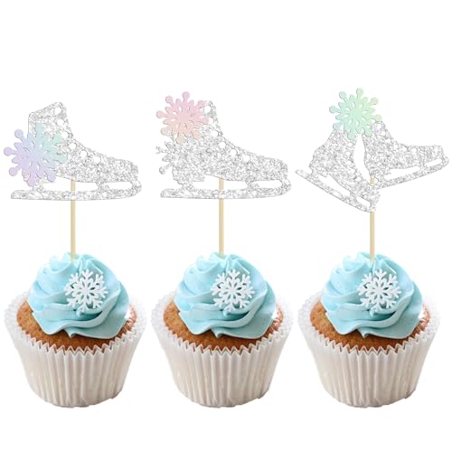 Gyufise 24 Stück Eislauf-Cupcake-Topper Glitzer Schneeflocke Eissport Thema Cupcake Picks Babyparty Kuchen Dekorationen für Skaten Thema Kinder Geburtstag Party Supplies Laser Silber, UKZN0571-LSL Gyufise 24 Stück Eislauf-Cupcake-Topper Glitzer Schneeflocke Eissport Thema Cupcake Picks Babyparty Kuchen Dekorationen für Skaten Thema Kinder Geburtstag Party Supplies Laser Silber, UKZN0571-LSL von Gyufise