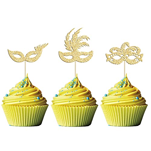 Gyufise Cupcake-Aufsätze, goldfarben, glitzernd, für Junggesellinnenabschiede, Cupcakes, Lebensmittel, Obst, Masken, Karneval, Party, Babyparty, Geburtstag, Party, Kuchendekoration, 24 Stück Gyufise Cupcake-Aufsätze, goldfarben, glitzernd, für Junggesellinnenabschiede, Cupcakes, Lebensmittel, Obst, Masken, Karneval, Party, Babyparty, Geburtstag, Party, Kuchendekoration, 24 Stück von Gyufise