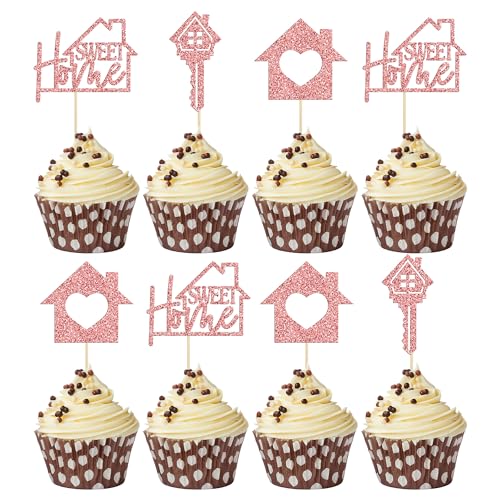 Gyufise 24 Stück Roségold Sweet Home Cupcake Topper Glitzer Schlüssel Einweihungsfeier Cupcake Picks Dekorationen für neues Zuhause Thema Party Kuchen Dekorationen Zubehör Gyufise 24 Stück Roségold Sweet Home Cupcake Topper Glitzer Schlüssel Einweihungsfeier Cupcake Picks Dekorationen für neues Zuhause Thema Party Kuchen Dekorationen Zubehör von Gyufise