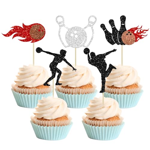 Gyufise 30 Stück Bowling-Cupcake-Topper, Glitzer, Bowlingbahn-Spieler, Cupcake-Picks, Kuchendekorationen für Indoor-Sport, Babyparty, Geburtstagsparty, Kuchendekorationen Gyufise 30 Stück Bowling-Cupcake-Topper, Glitzer, Bowlingbahn-Spieler, Cupcake-Picks, Kuchendekorationen für Indoor-Sport, Babyparty, Geburtstagsparty, Kuchendekorationen von Gyufise