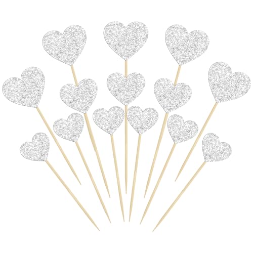 Gyufise 30 Stück Herz Cupcake Topper Glitzer Sweet Love Thema Cupcake Picks Valentinstag Kuchen Dekorationen für Hochzeit Verlobung Brautdusche Geburtstag Party Kuchen Dekorationen Zubehör Silber Gyufise 30 Stück Herz Cupcake Topper Glitzer Sweet Love Thema Cupcake Picks Valentinstag Kuchen Dekorationen für Hochzeit Verlobung Brautdusche Geburtstag Party Kuchen Dekorationen Zubehör Silber von Gyufise
