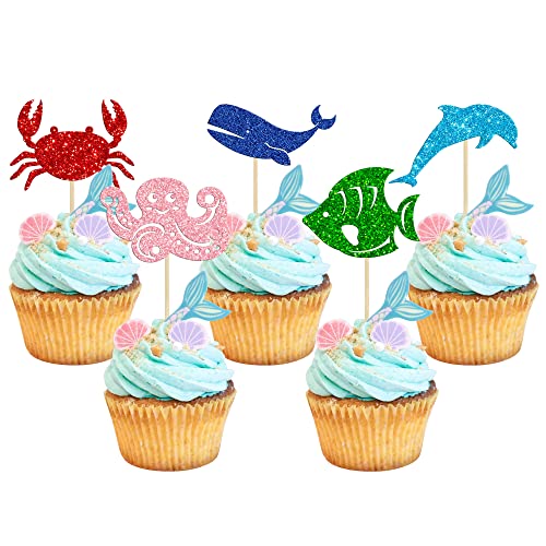 Gyufise 30 Stück Ozean Meerestiere Cupcake Topper Delfin Krabbe Wal Oktopus Fisch Cupcake Picks Baby Shower Under the Sea Tiere Thema Geburtstag Party Kuchen Dekorationen Zubehör Gyufise 30 Stück Ozean Meerestiere Cupcake Topper Delfin Krabbe Wal Oktopus Fisch Cupcake Picks Baby Shower Under the Sea Tiere Thema Geburtstag Party Kuchen Dekorationen Zubehör von Gyufise